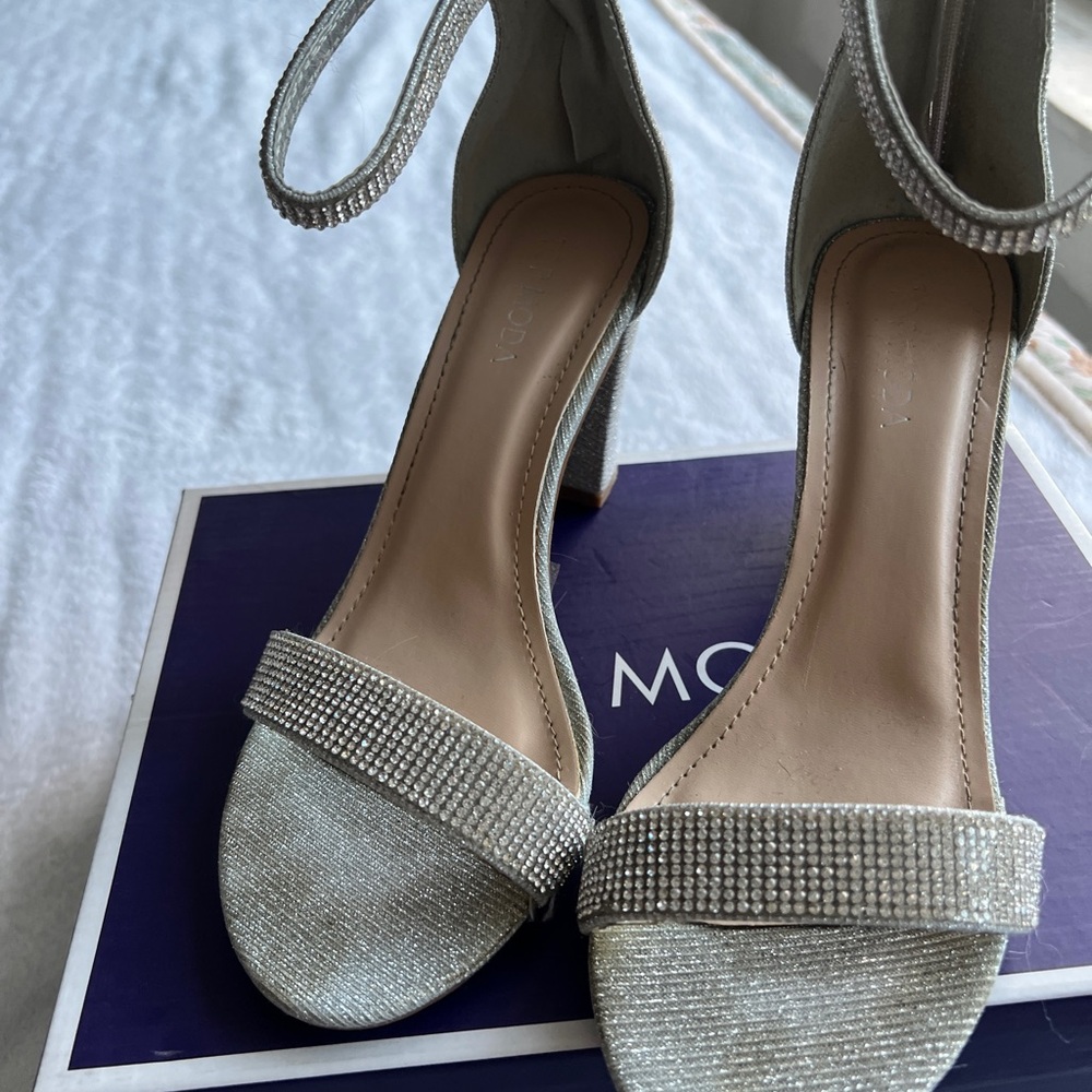 Elegant Silver High Heel Sandals